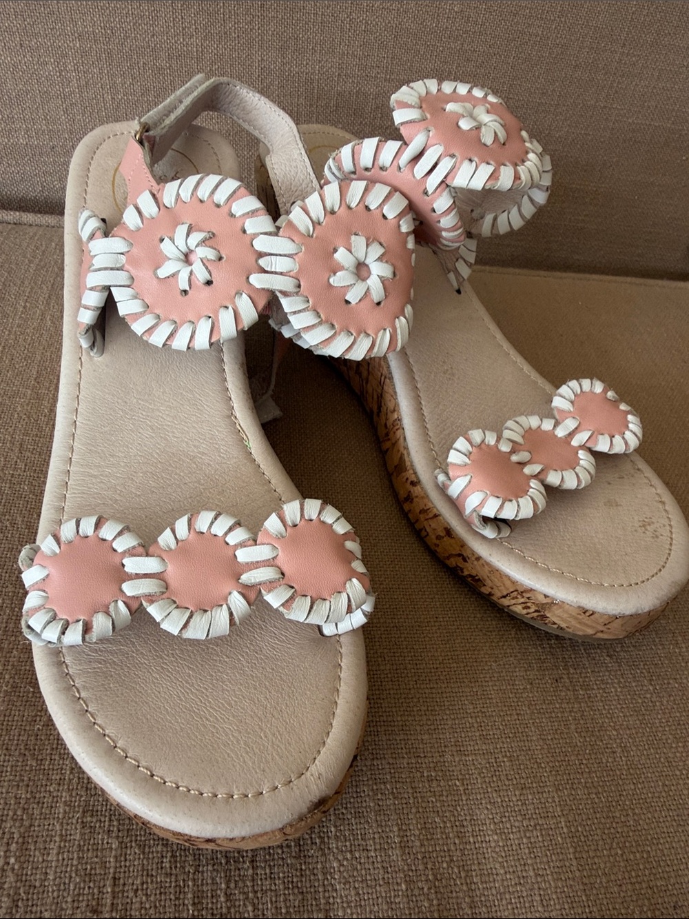Jack Rodger’s Miss Luccia Pink Wedge Sandals size 4